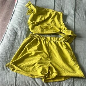 Bright Yellow Two-Piece Set